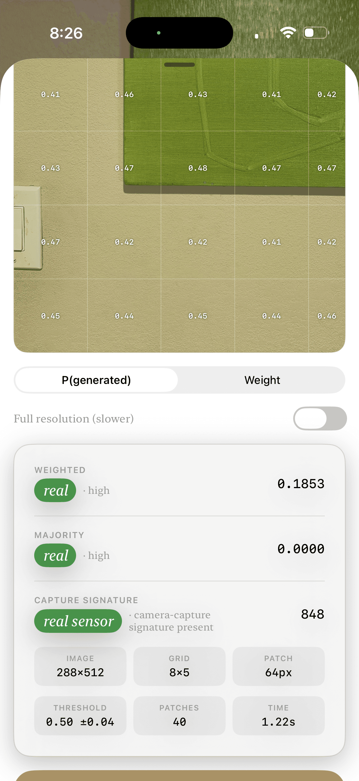 Obscur camera — scanning a subject in real time